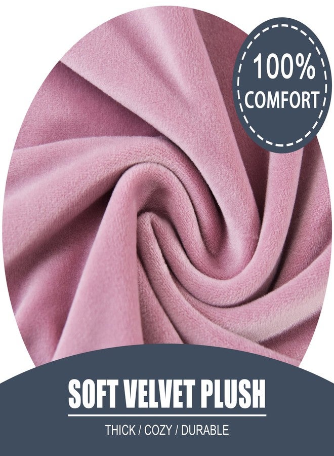 CONRUSER Velvet Club Chair Slipcover, Soft Stretch Tub Chair Cover Washable Thick Armchair Furniture Protector for Living Room (Pink) - Image 3
